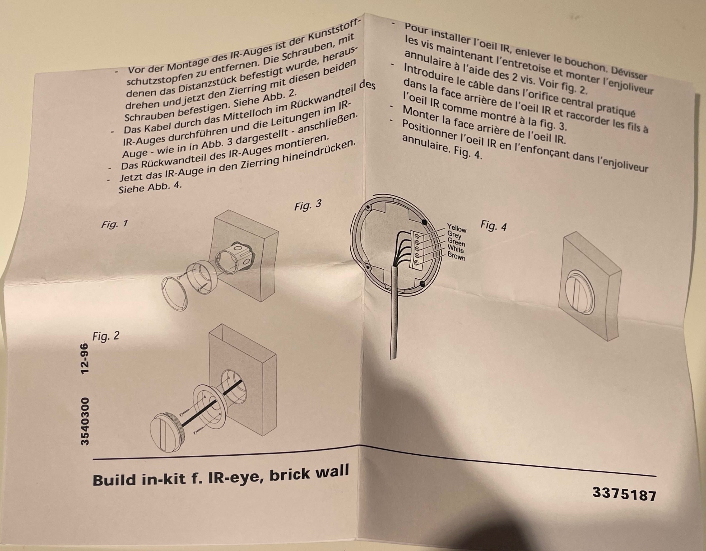 Build in kit for IR Eye, Brick Wall